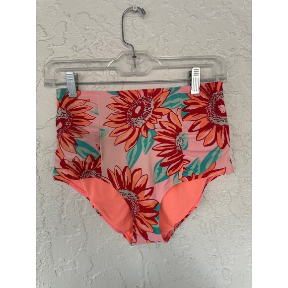 EUC Aerie 2-Piece Halter Hi-Rise Swimsuit - Size Small Tropical - Floral - Pink - Picture 7 of 11